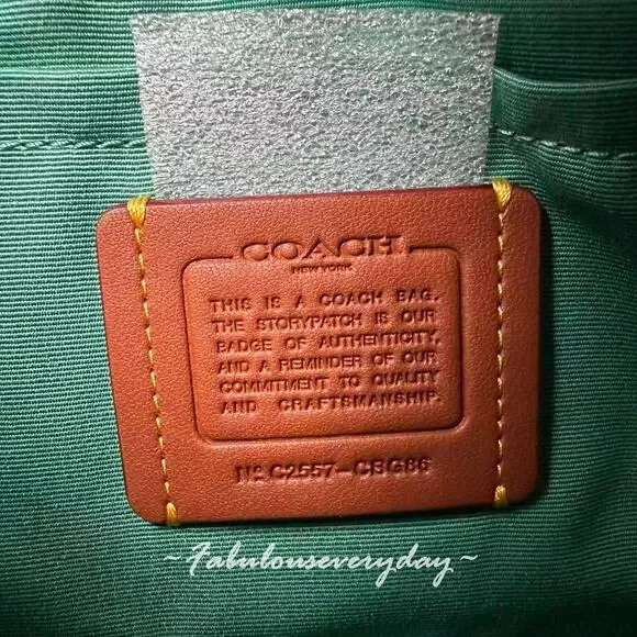 Coach Teri Shoulder Bag Crossbody In Quilted Denim/Green CBG86 NWT - Picture 7 of 10